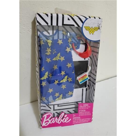 Mattel Barbie DC Comics Wonder Woman Fashion Pack Blue Dress Gold Stars - Picture 5 of 5